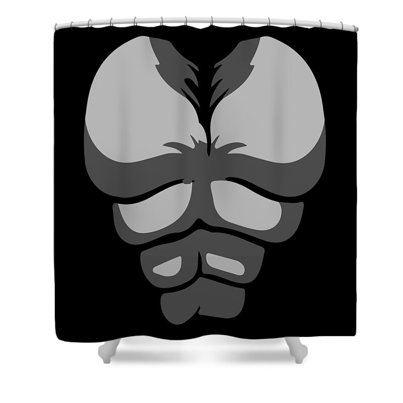Halloween Shower Curtain featuring the digital art Gorilla Monkey Chest Costume by Flippin Sweet Gear