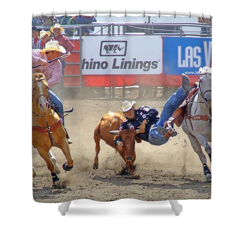 Rodeo Shower Curtain featuring the photograph Gotch Ya by Ron Roberts