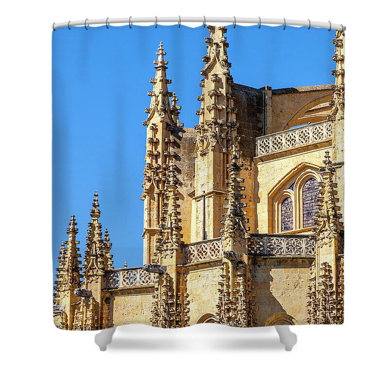 Spain Shower Curtain featuring the photograph Gothic Spires of Segovia Cathedral by W Chris Fooshee