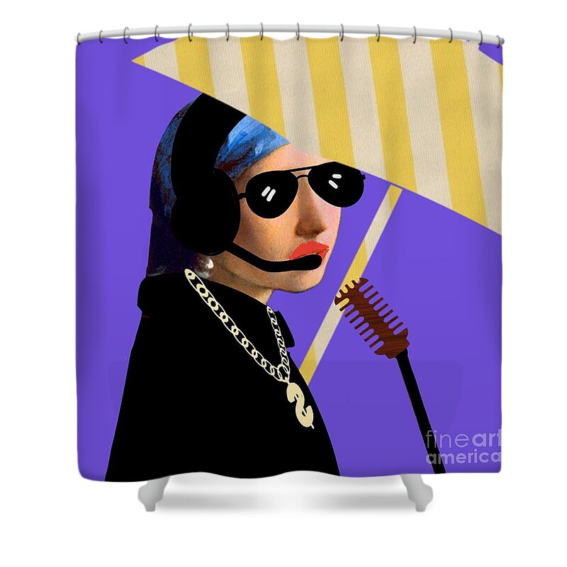 Girlwithapearlearring Shower Curtain featuring the digital art Gpe #60 by HELGE Art Gallery