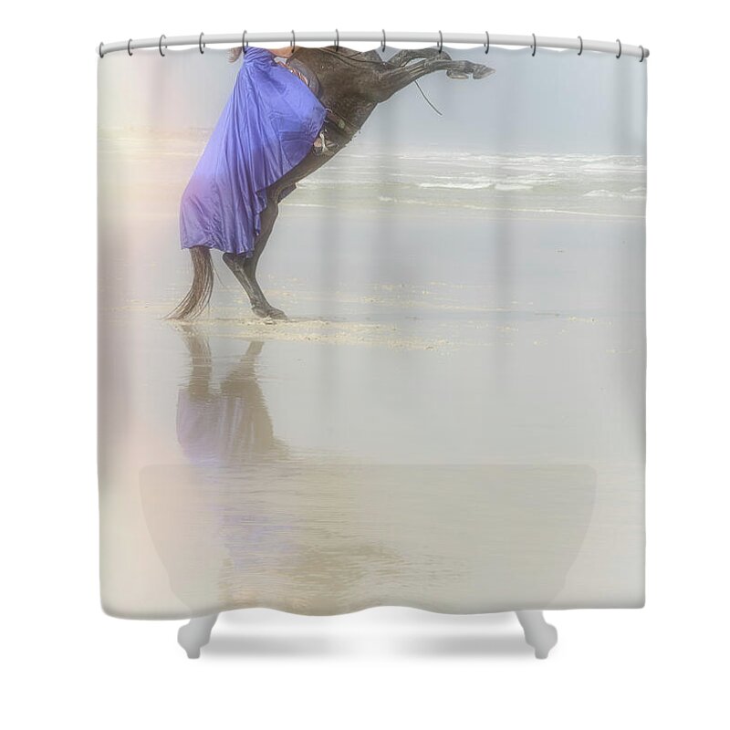 Horse Shower Curtain featuring the photograph Grace and Power by M Kathleen Warren