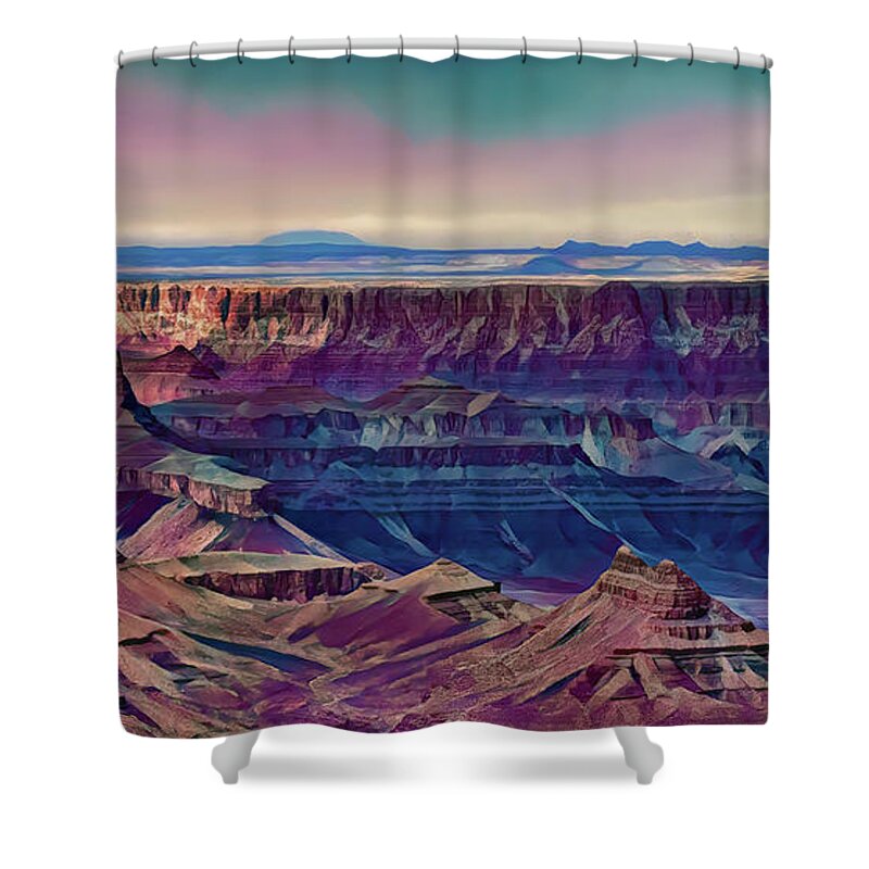 Grand Canyon Shower Curtain featuring the digital art Grand Canyon Paintography by Chuck Kuhn