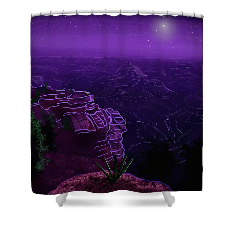 Grand Canyon Shower Curtain featuring the digital art Grand Canyon Stars by Chance Kafka