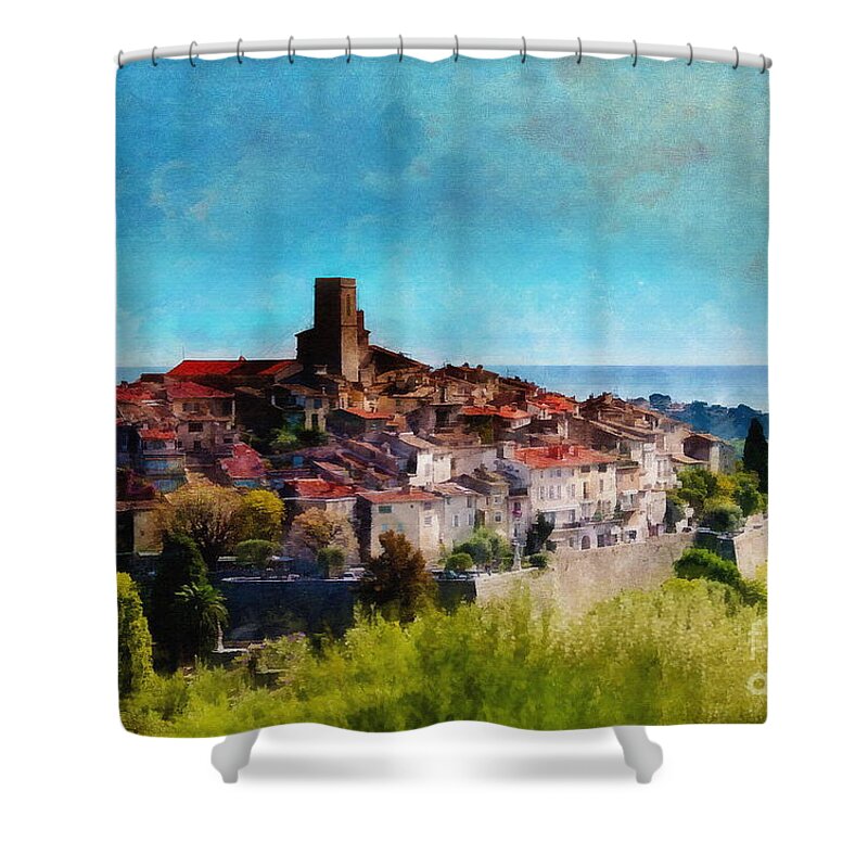 Grasse Shower Curtain featuring the digital art Grasse, French Riviera by Jerzy Czyz