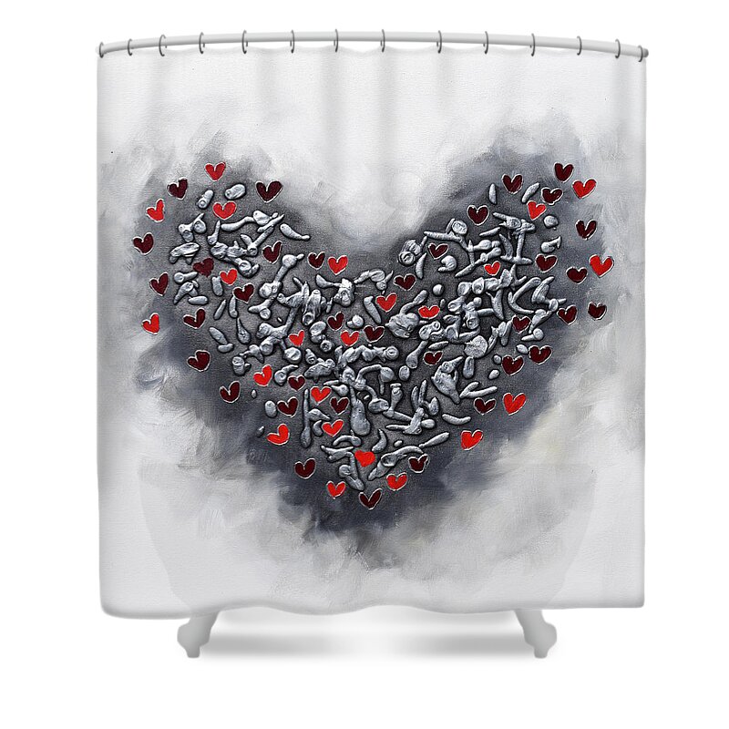 Heart Shower Curtain featuring the painting Grateful by Amanda Dagg