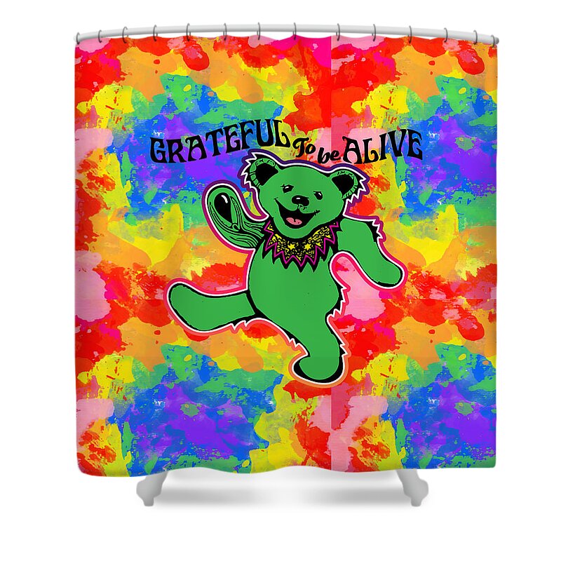 Grateful Shower Curtain featuring the digital art Grateful To Be Alive by Christina Rick