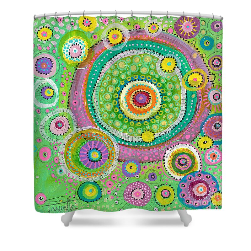 Circles Painting Shower Curtain featuring the painting Gratitude by Tanielle Childers