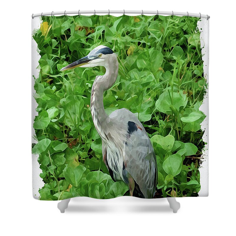 Lily Shower Curtain featuring the digital art Great Herons by Chauncy Holmes