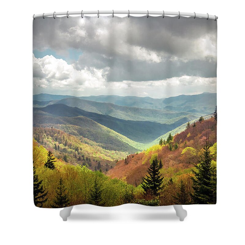 Spring Shower Curtain featuring the photograph Great Smoky Mountains National Park NC Arrival by Robert Stephens