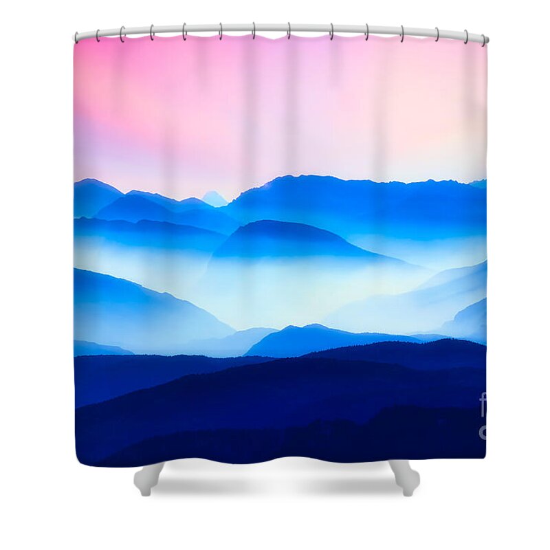 Appalachia Shower Curtain featuring the photograph Great Smoky Mountainse in the early morning hours by Stefano Senise