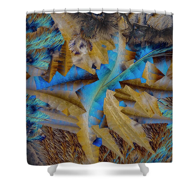 Science Shower Curtain featuring the photograph Green and orange mess by Jaroslaw Blaminsky
