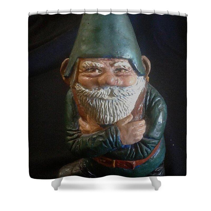  Shower Curtain featuring the painting Green Gnome by James RODERICK