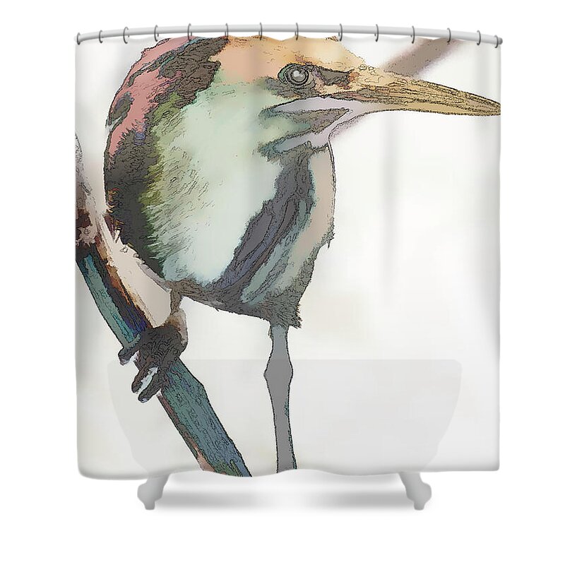 Green Heron Shower Curtain featuring the photograph Green Heron Inmuto by Jessica Levant