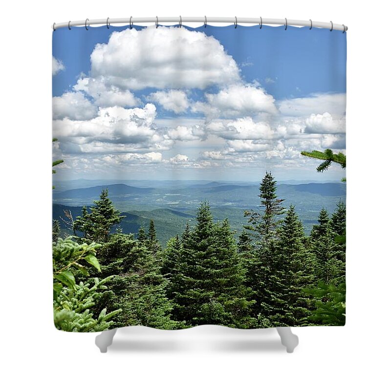 Landscape Shower Curtain featuring the photograph Green Mountains by Monika Salvan