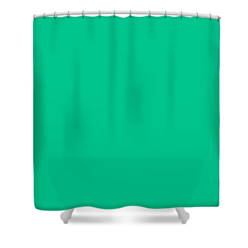Green Shower Curtain featuring the digital art Green Solid Color match for Love and Peace Design by Delynn Addams