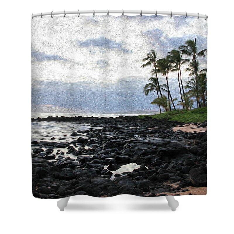 Hawaii Shower Curtain featuring the photograph Grey Sunset Painting by Robert Carter