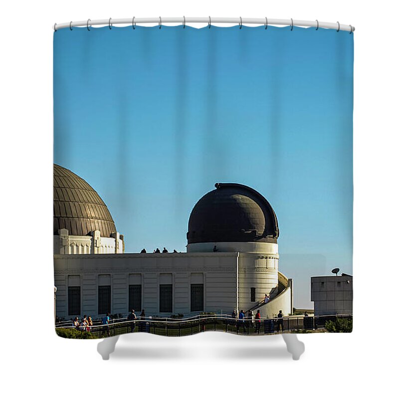 Griffith Observatory Shower Curtain featuring the photograph Griffith Observatory by Mary Capriole