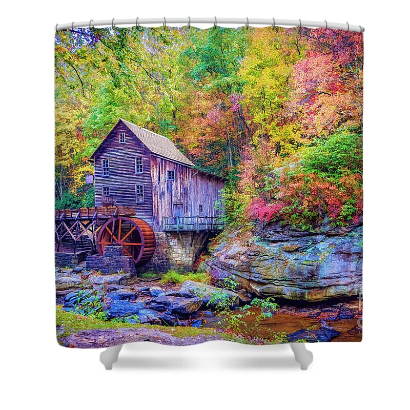 Landscape Shower Curtain featuring the photograph Grist Mill by Tom Watkins PVminer pixs