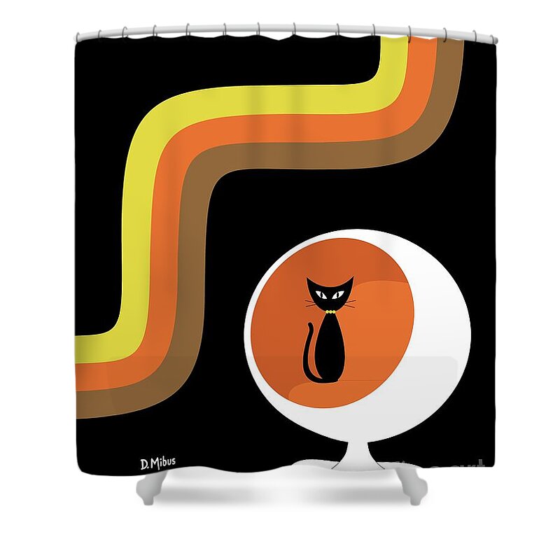 70s Shower Curtain featuring the digital art Groovy Stripes I by Donna Mibus