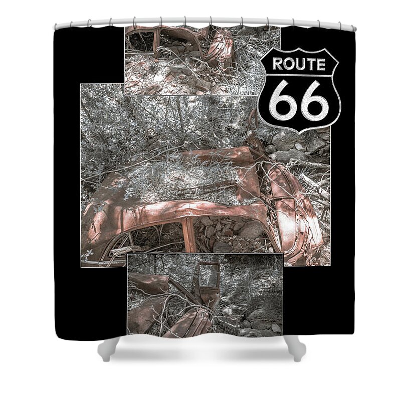 Forgotten Shower Curtain featuring the photograph Growth on Roof collage by Darrell Foster