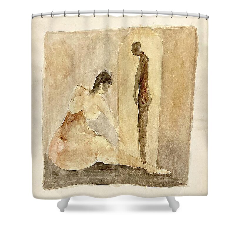 Earth Tones Shower Curtain featuring the painting Guilt by David Euler