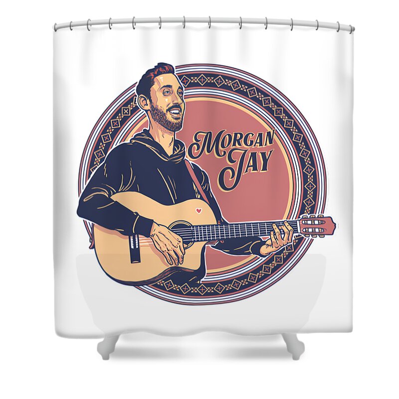  Shower Curtain featuring the digital art Guitar Circle by Morgan Jay