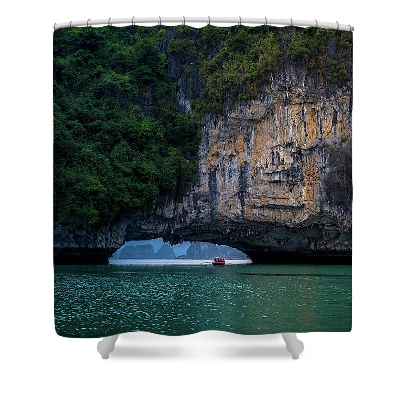 Bay Shower Curtain featuring the photograph Ha Long Bay by Arj Munoz