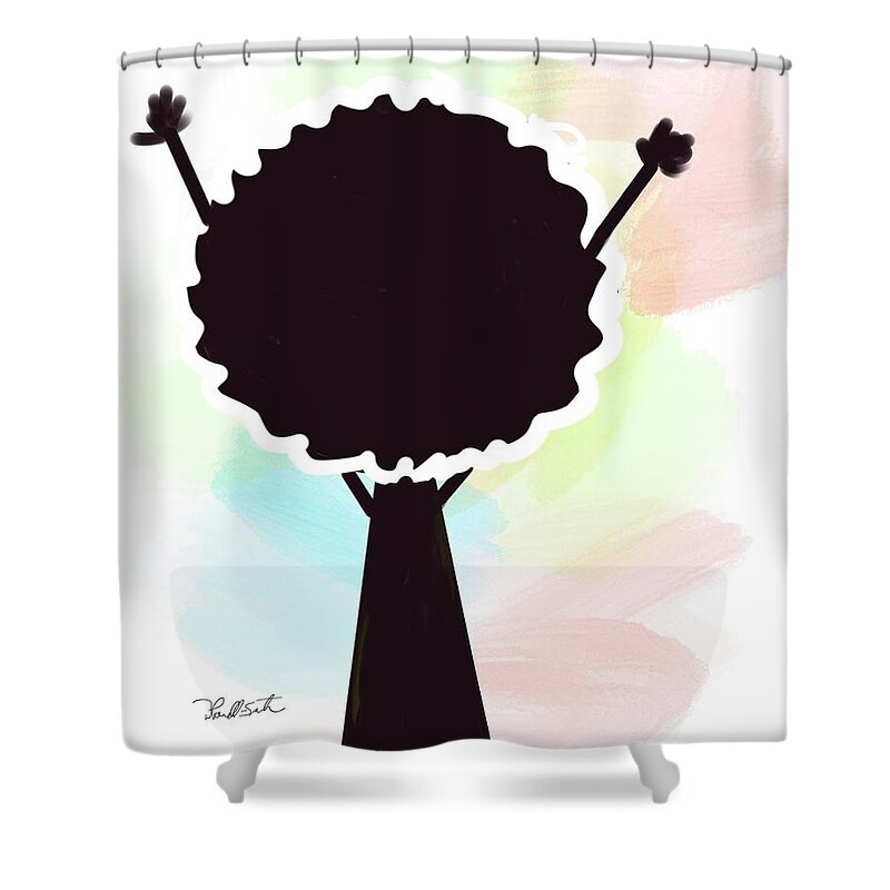  Shower Curtain featuring the digital art Hallelujah by D Powell-Smith