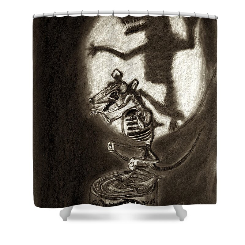 Halloween Shower Curtain featuring the drawing Halloween Horrors by Mike Kling