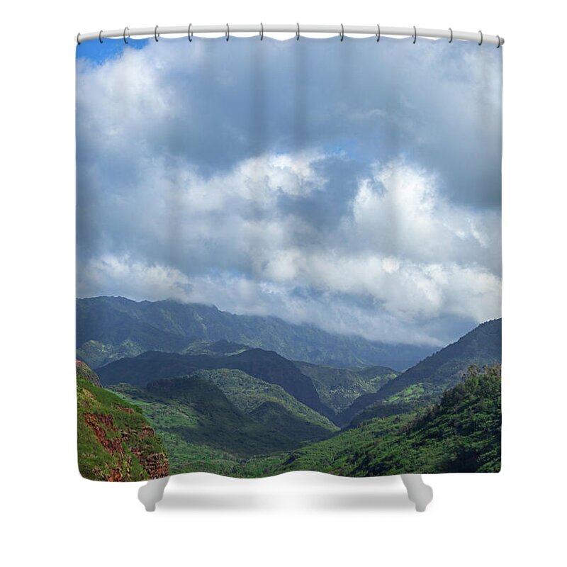 Hanapepe Valley Shower Curtain featuring the photograph Hanapepe Valley Lookout by Auden Johnson