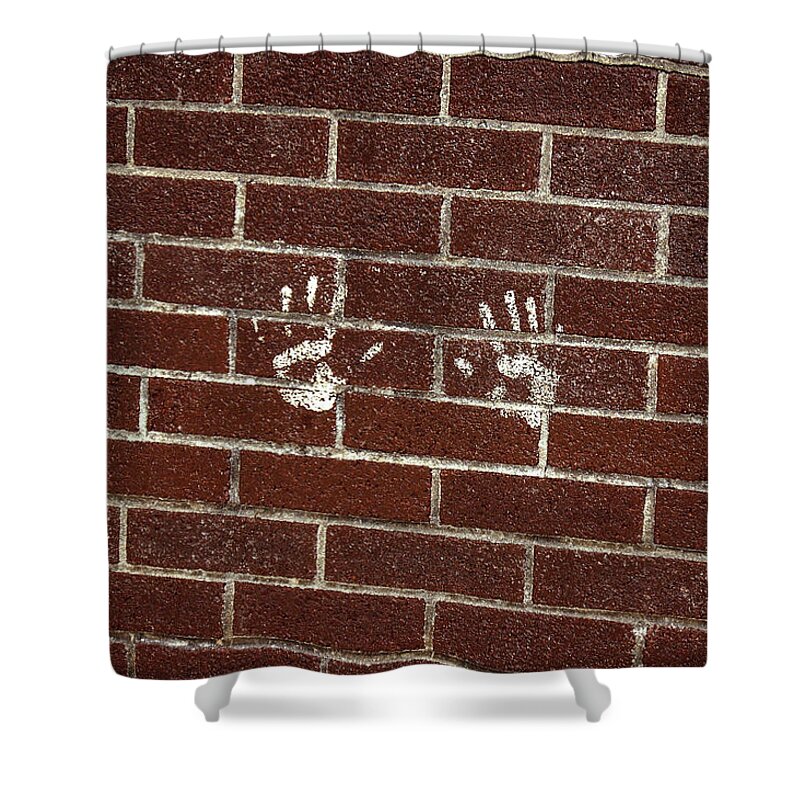 Brick Shower Curtain featuring the photograph Hands On by Cathy Kovarik