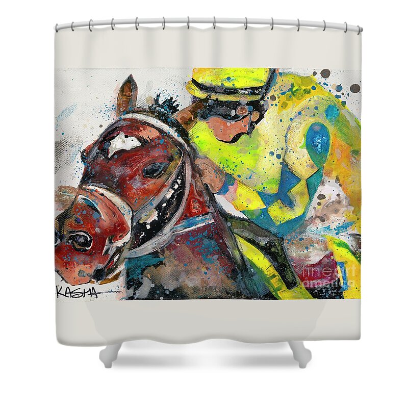 2020 Shower Curtain featuring the painting Hang Time by Kasha Ritter