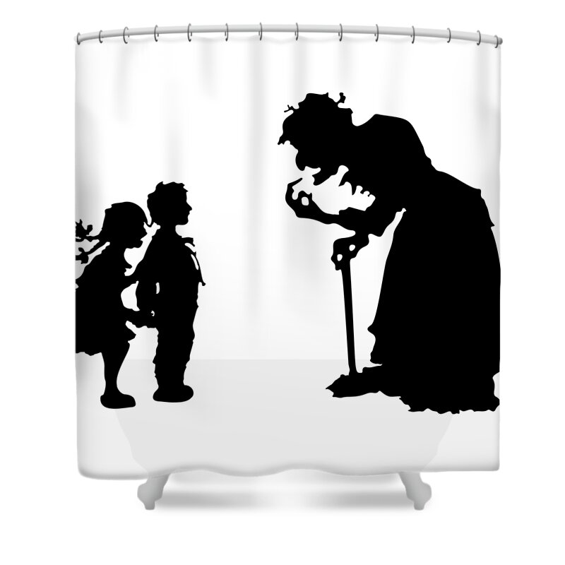 Halloween Shower Curtain featuring the drawing Hansel and Gretal by Nancy Ayanna Wyatt