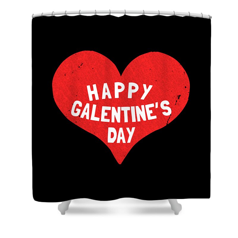 Funny Shower Curtain featuring the digital art Happy Galentines Day by Flippin Sweet Gear