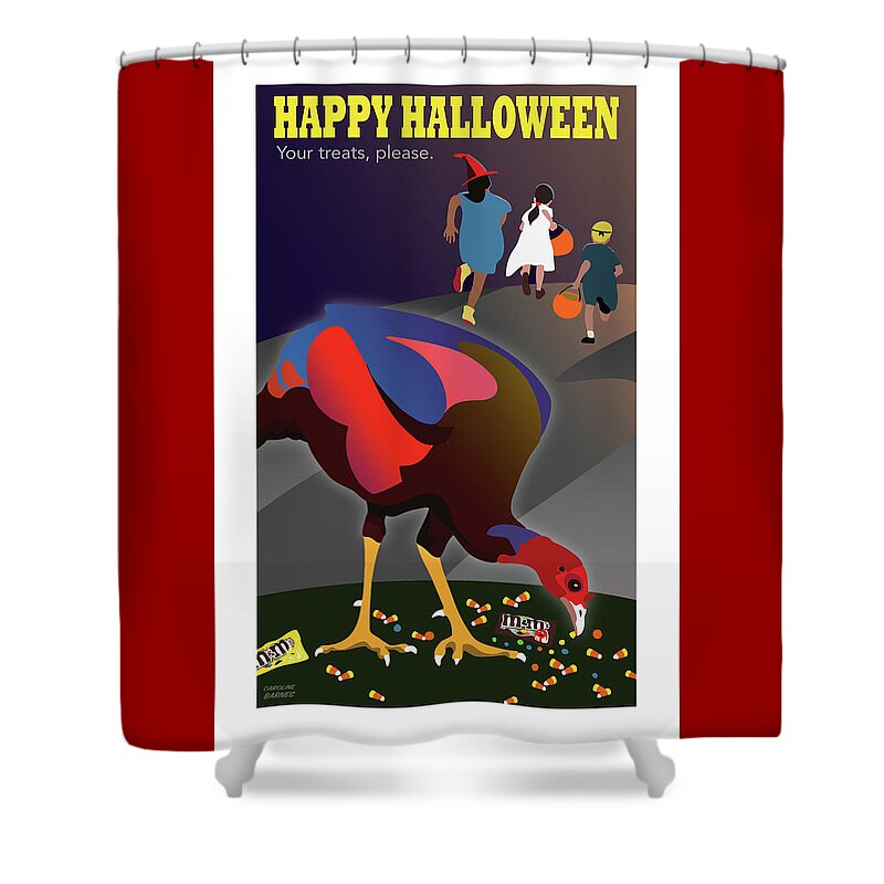 Halloween Shower Curtain featuring the digital art Happy Halloween by Caroline Barnes