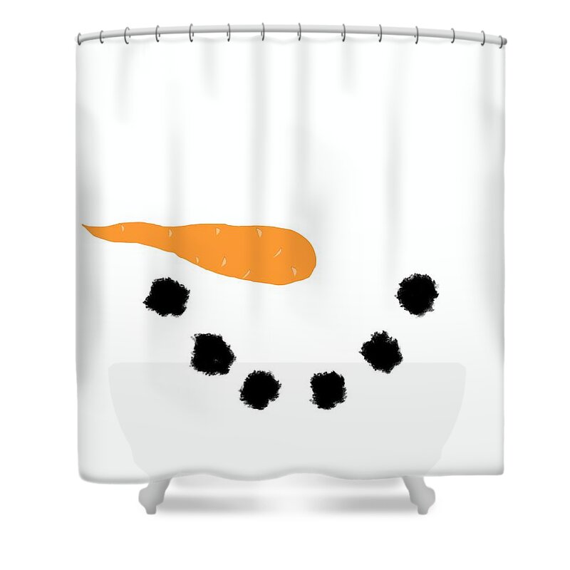 Happy Snowman Shower Curtain featuring the painting Happy Snowman by Marianna Mills