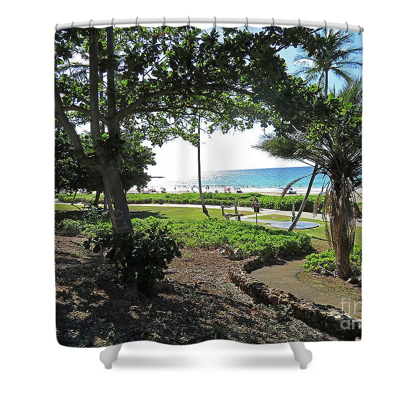 Big Island Shower Curtain featuring the photograph Hapuna Beach by Cindy Murphy
