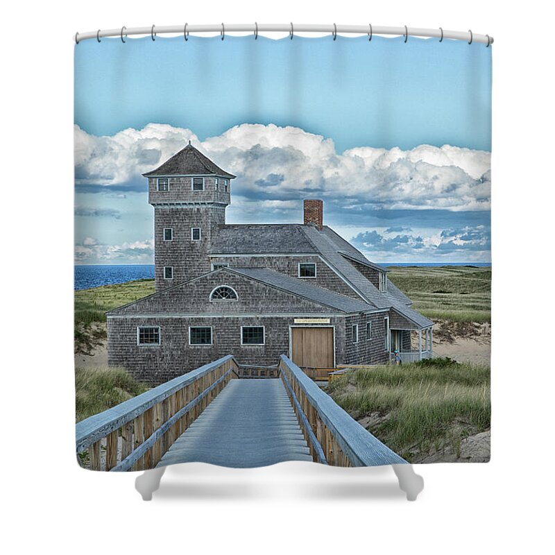 Museum Shower Curtain featuring the photograph Harbor Life Saving Station by Tom Kelly