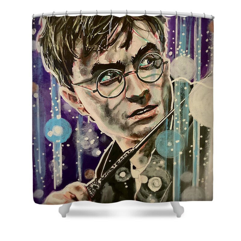Harry Potter Shower Curtain featuring the painting Harry Potter by Joel Tesch
