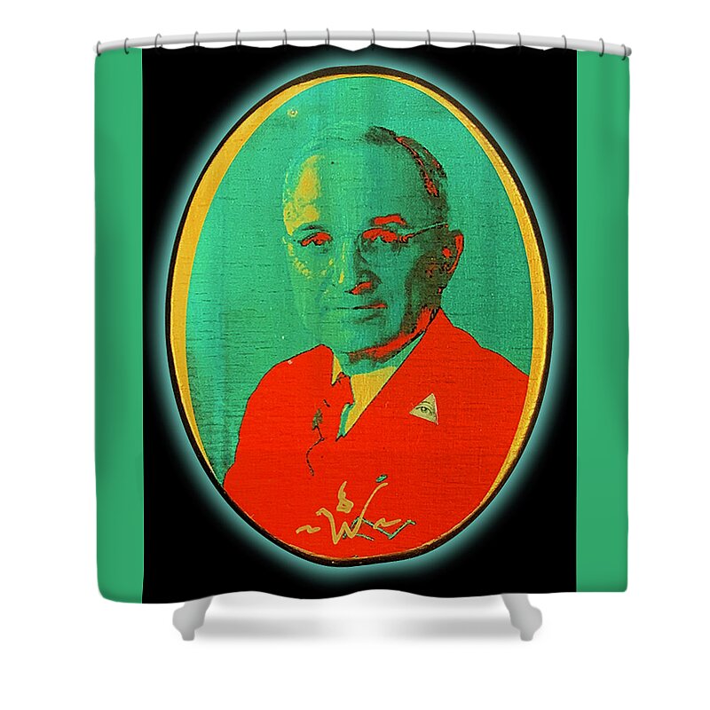 Wunderle Shower Curtain featuring the mixed media Harry Truman by Wunderle