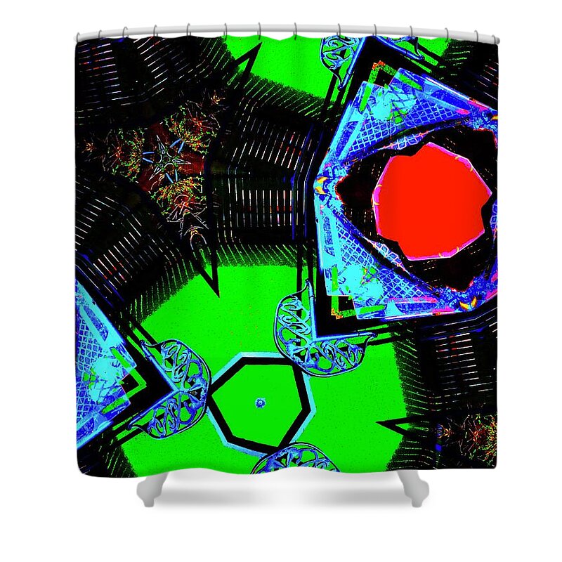 Led Lsd Euphoric Euphoria Lights Psychedelic Shower Curtain featuring the digital art Have a LED LSD Holiday by Glenn Hernandez