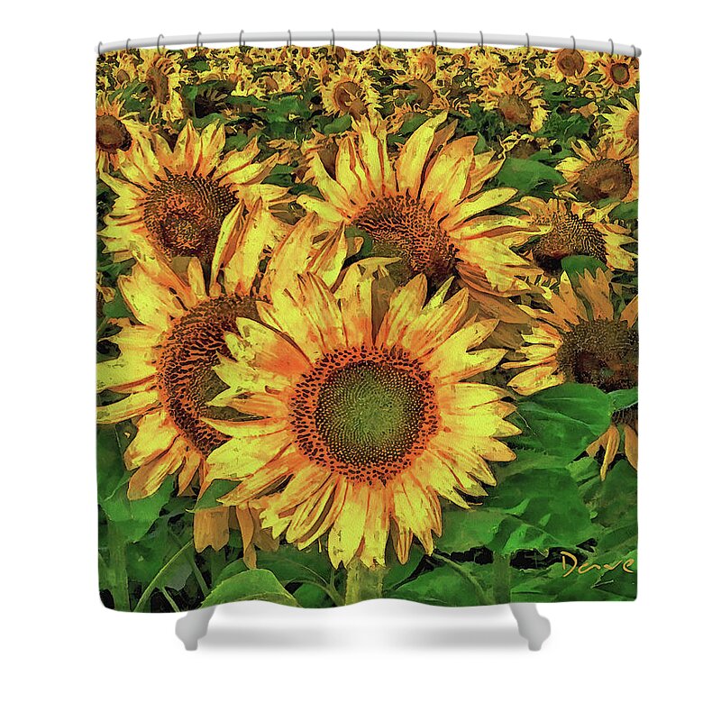 Sunflower Shower Curtain featuring the digital art Have A Sunflower Day by Dave Lee