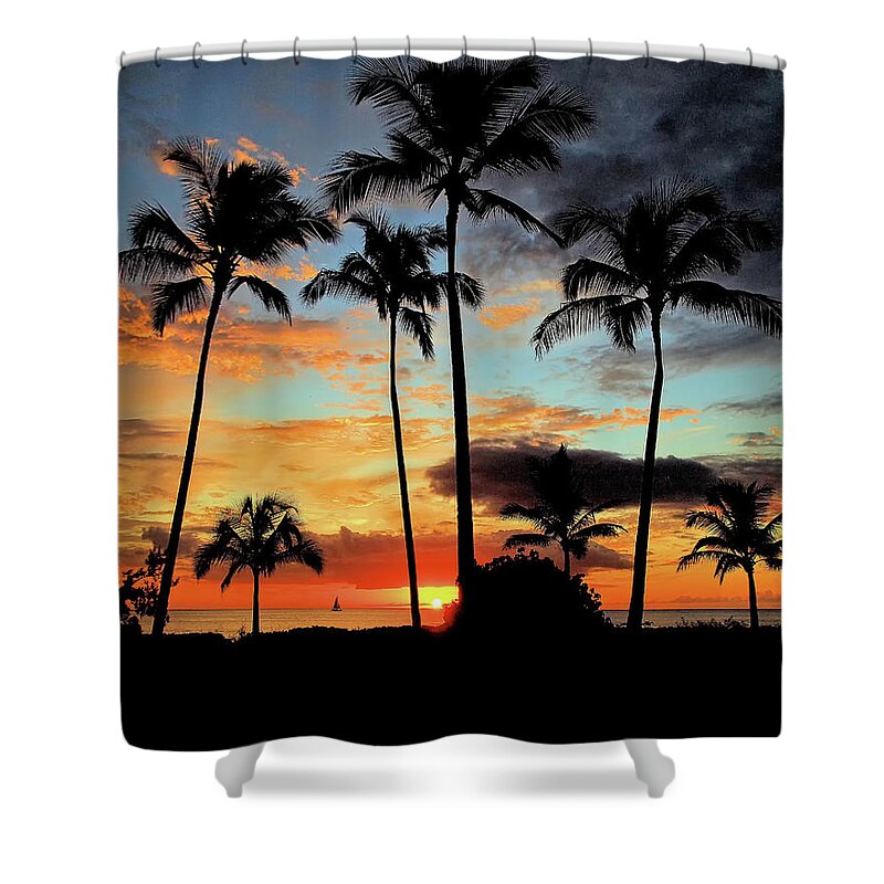Hawaiian Shower Curtain featuring the photograph Hawaiian Sunset by Scott Olsen