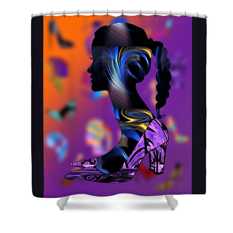 Abstract Shower Curtain featuring the digital art Head Over Heels - No.3 by Ronald Mills