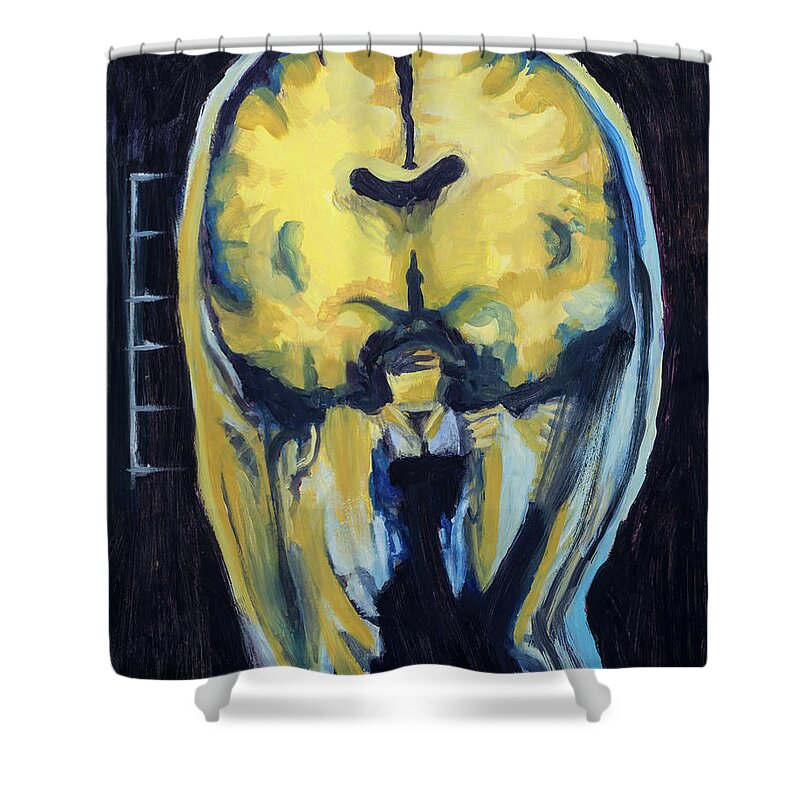  #oilpainting Shower Curtain featuring the painting Head Study 52 by Veronica Huacuja
