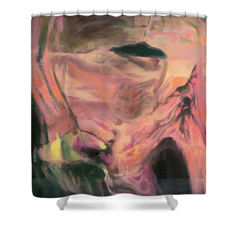 #portrait Shower Curtain featuring the painting Head Study 57 by Veronica Huacuja