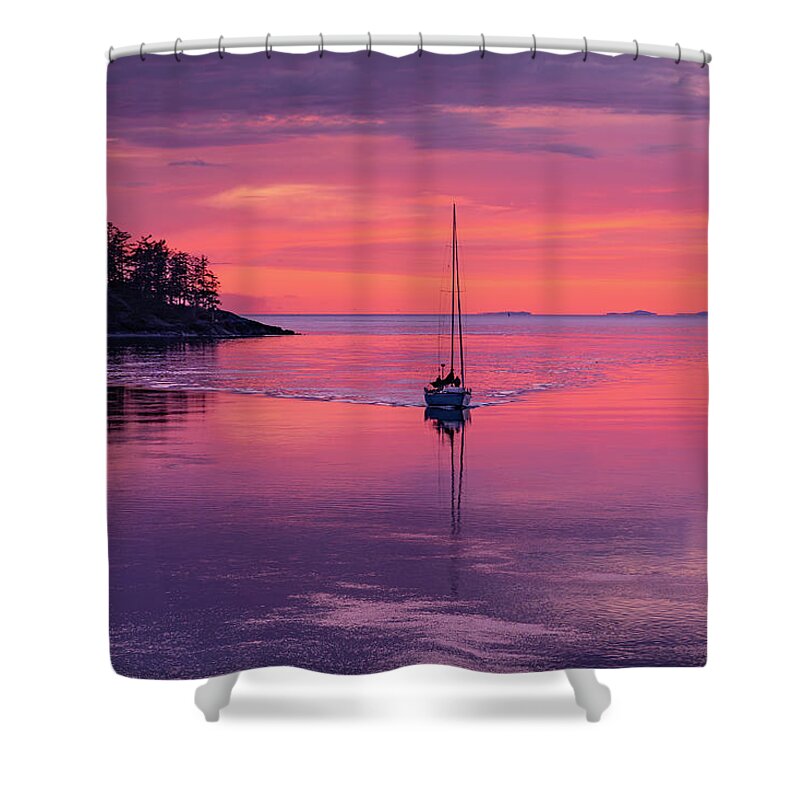 Sunset Shower Curtain featuring the photograph Heading Home 1 by Gary Skiff