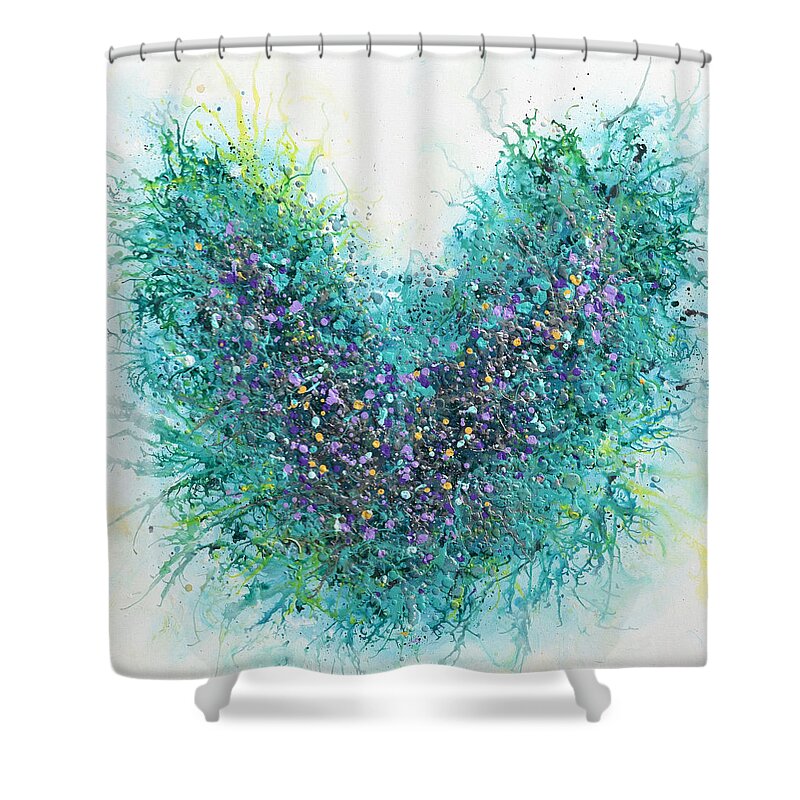 Heart Shower Curtain featuring the painting Heart awakening by Amanda Dagg