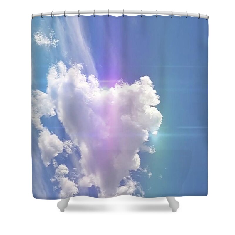 Heart Shower Curtain featuring the digital art Heart Cloud Colorado by Mars Besso