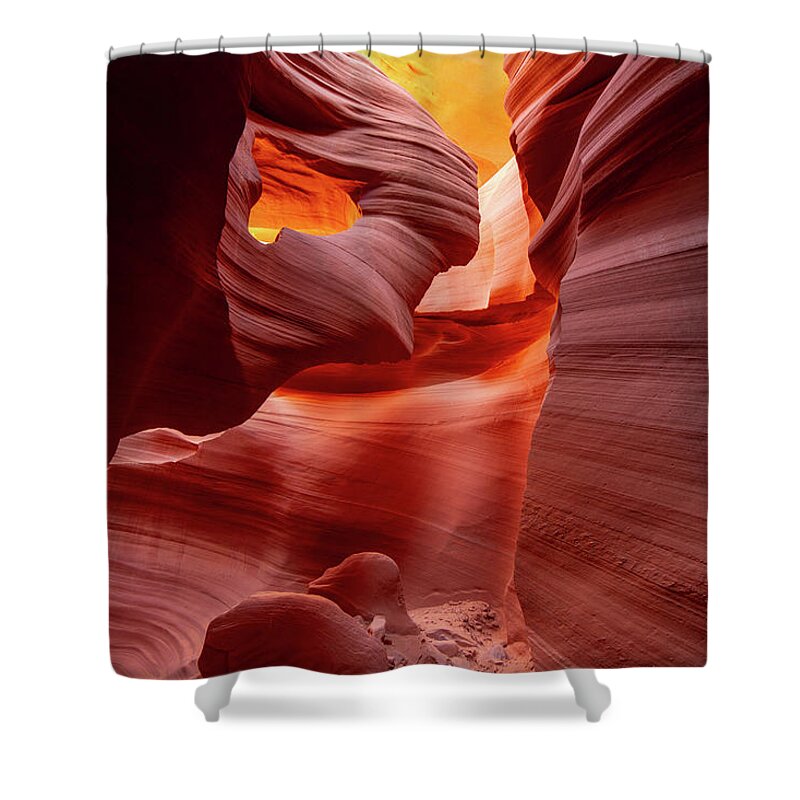 Antelope Canyon Shower Curtain featuring the photograph Heart of Antelope Canyon by Wesley Aston